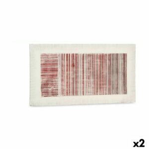 Lienzo Gift Decor Blanco Rosa Rayas Con relieve 110 x 60 x 2,5 cm (2 Unidades)