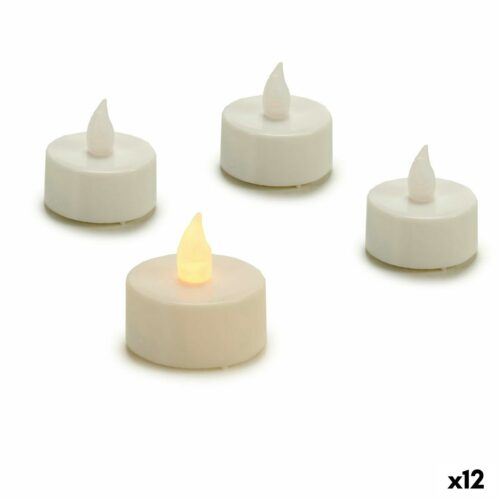 Set de Velas Gift Decor Blanco 4 x 4 x 3,7 cm 13,5 x 17 x 4 cm LED (12 Unidades)